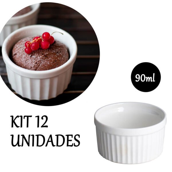 12 Ramekin De Porcelana Branca 90ml