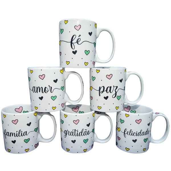 Caneca Estampada de Porcelana 300ml Palavra