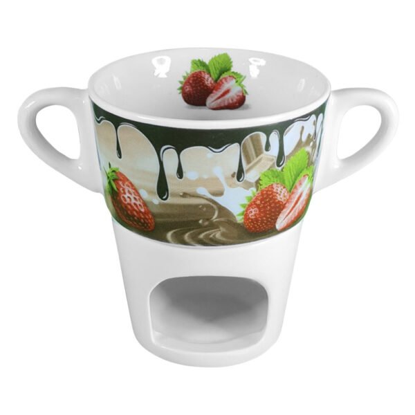 Caneca Fondue de Porcelana Estampa Chocolate 250ml
