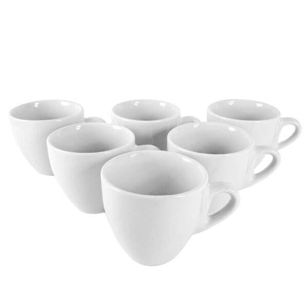 Jogo de Xícaras de Porcelana 6 peças Branca 200ml