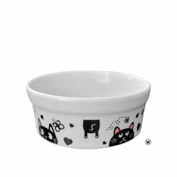 Comedouro Bebedouro de Porcelana Pequeno 300ml Gato Coração