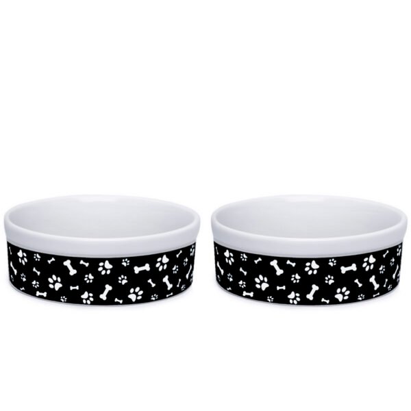 Comedouro Para Cachorro e Gato 2 Unidades 600ml Preto
