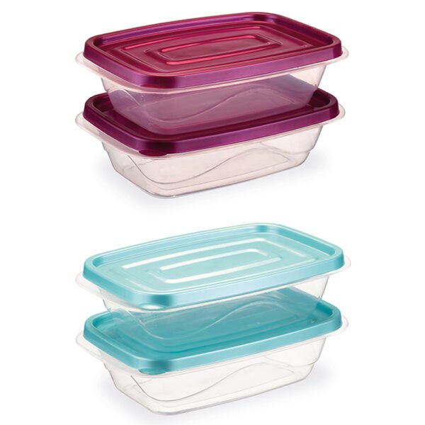 Kit 10 Potes de Plástico Retangulares Americano 1200ml